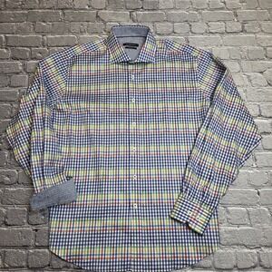 Bugatchi Uomo Mens Shirt Size Large Classic Fit Flip Cuffs